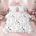 thumbnail image 1 of jejeloiu Cute Rabbit 7 Pieces Bedding Comforter Set,Kawaii Animals Full Bedding Set For Girls Kids Reversible, 1 of 8