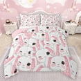 thumbnail image 1 of jejeloiu Cute Rabbit Full Size Comforter Sets,Kawaii Loves Pattern Bedding Comforter Set,White Pink Bedding Sets For Girls,Breathable Home Decor Reversible,3-Piece, 1 of 8