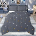 thumbnail image 1 of jejeloiu Cute Rocket Full Size Comforter Sets,Outer Space Planet Bedding Sets For Kids Reversible 3-Piece, 1 of 8