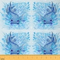 thumbnail image 1 of jejeloiu Cute Salamander Fabric by the Yard 2 Yards,Underwater Animal Room Decor Fabric by the Yard,Blue Axolotl Fabric for Sewing For Boys Kids,Super Cozy Room Decor, 1 of 6