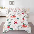 thumbnail image 1 of jejeloiu Cute Santa Claus Queen Comforter Set,Merry Christmas Bedding Sets,Xmas Reindeer Tree Bedding Comforter Set For Girls,Breathable Home Decor Reversible,3-Piece, 1 of 8