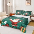 thumbnail image 1 of jejeloiu Cute Santa Claus Queen Sheet Sets,Merry Christmas Flat Sheet,Green Red White Queen Fitted Sheet For Girls Boys,Breathable Home Decor,4 Pieces, 1 of 7