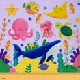 thumbnail image 1 of jejeloiu Cute Shark Octopus Fabric by the Yard 1 Yard,Colorful Jellyfish Home Decor Fabric by the Yard,Ocean Puffer Fish Sewing Fabric For Girls,Breathable Home Decor, 1 of 6