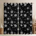 thumbnail image 1 of jejeloiu Cute Snowflake Blackout Curtains Set of 2 (52x84 Each),Hello Winter Window Curtains,White Black Curtains and Drapes For Girls Kids,Luxury Bedroom Decor, 1 of 6