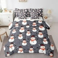 thumbnail image 1 of jejeloiu Cute Snowmen Bedding Comforter Set 7 Pieces,Merry Christmas Full Bedding Set,Happy New Year Fitted Sheet Flat Sheet For Girls Boys,Luxury Bedroom Decor Reversible, 1 of 8
