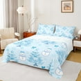 thumbnail image 1 of jejeloiu Cute Snowmen Twin Sheet Sets,Christmas Tree Twin Fitted Sheet,Blue Bowtie Bowknot Flat Sheet For Children,Microfiber Bedroom Decor,3pcs, 1 of 7