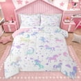 thumbnail image 1 of jejeloiu Cute Unicorn Silhouette Bedding Comforter Set,Colorful Sequin Print Twin Comforter Sets,Fairy Tale Princess Bedding Set For Girls Kids,Microfiber Bedroom Decor Reversible,2pcs, 1 of 8