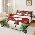 thumbnail image 1 of jejeloiu Cute Xmas Snowmen Bed Sheets,Merry Christmas Tree King Sheets,Red White Green Sheet Set For Boy Kids,Microfiber Bedroom Decor,4pcs, 1 of 7