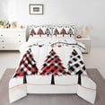 thumbnail image 1 of jejeloiu Cute Xmas Tree Bedding Comforter Set,Merry Christmas Twin Comforter Sets,Red Black Geometric Plaid Bedding Set For Girl Kids,Microfiber Bedroom Decor Reversible,2-Piece, 1 of 8