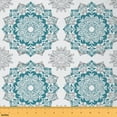 thumbnail image 1 of jejeloiu Cyan Mandala Pattern Fabric by the Yard 10 Yards,Modern Floral Aesthetic Room Decor Fabric by the Yard,Ancient Flower Sewing Fabric For Children,Breathable Home Decor, 1 of 1