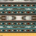 thumbnail image 1 of jejeloiu Cyan Southwestern Geometric Fabric by the Yard 1 Yard,Retro Boho Geometric Home Decor Fabric by the Yard,Indian Tribal Geometric Sewing Fabric,Luxury Bedroom Decor, 1 of 6