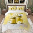 thumbnail image 1 of jejeloiu Daisy Floral Butterflies Queen Comforter Set,Kawaii Cute Flowers Blossom Bedding Sets,Yellow White Bedding Comforter Set For Girl,Luxury Bedroom Decor,3-Piece, 1 of 8