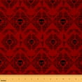 thumbnail image 1 of jejeloiu Damask Floral Fabric by the Yard 3 Yards,Gothic Halloween Skull Sewing Fabric,Orange Black Jacquard Fabric for Sewing For Boys,Breathable Bedroom Decorative, 1 of 6