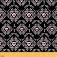 thumbnail image 1 of jejeloiu Damask Floral Fabric(5 Yard),Gothic Skull Pink Jacquard Sewing Fabric For Boys, 1 of 6