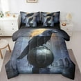 thumbnail image 1 of jejeloiu Dark Style Bedding Comforter Set 7-Piece,Country Raven Bird King Bedding Sets,Black Crow Bed Sheets For Men Women,Breathable Home Decor Reversible, 1 of 8