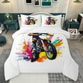 thumbnail image 1 of jejeloiu Dirt Bike Bedding Comforter Set,Extreme Motorcycle Soprt Twin Comforter Sets,Watercolor Splash Ink Bedding Set For Noys Kids,Ultra Soft Home Decor Reversible,2-Piece, 1 of 8