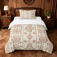 thumbnail image 1 of jejeloiu Earthy Aztec Twin Comforter Sets,Neutral Tribal Bedding Set For Boys,Beige Brown,Reversible,2pcs,1 Comforter and 1 Pillowcase, 1 of 7