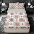 thumbnail image 1 of jejeloiu Earthy Mandala Zipper Twin Comforter Sets with Fitted Sheet and 2 Pillowcases For Men Women,Boho Print Zipper Bedding Set,Red Blue Beige,Light Gray Reversible,4 Pieces, 1 of 7