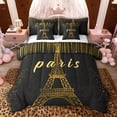 thumbnail image 1 of jejeloiu Eiffel Tower 7 Pieces Bedding Comforter Set,Romantic Paris Full Bedding Set For Men Women Reversible, 1 of 8