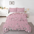 thumbnail image 1 of jejeloiu Eiffel Tower Full Size Comforter Sets,Romance Theme Bedding Comforter Set,Pink Sequin Diamond Bedding Sets For Child,Ultra Soft Room Decorative Reversible,3-Piece, 1 of 8