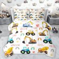 thumbnail image 1 of jejeloiu Equipment Vehicle 7-Piece Twin Bedding Set,Cartoon Excavator Bulldozer Yellow Truck,Ultra Soft Reversible Decor For Boys, 1 of 8