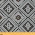 thumbnail image 1 of jejeloiu Exotic Aztec Geometric Fabric by the Yard 10 Yards,Retro Boho Geometric Room Decor Fabric by the Yard,Gray Bohemian Geometric Sewing Fabric,Breathable Home Decor, 1 of 6