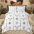 thumbnail image 1 of jejeloiu Exotic Bull Skull Queen Comforter Set,Rustic Farmhouse Hunting Bedding Sets,Black Vintage Rhombus Bedding Comforter Set For Boys Kids,Breathable Home Decor Reversible,3 Pieces, 1 of 7