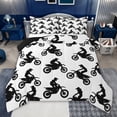 thumbnail image 1 of jejeloiu Extreme Games Motorcycle Twin Comforter Sets,White Black Bedding Set For Boys Teens Reversible 2-Piece, 1 of 8