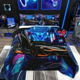 thumbnail image 1 of jejeloiu Extreme Speed Game Twin Comforter Set,Racing Car Black Blue,Cozy Reversible Decor For Teens,2-Piece, 1 of 8