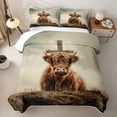 thumbnail image 1 of jejeloiu Farm Animal Cow Quilt King Kids,Rustic Farmhouse Lodge King Coverlet Set,3 Pieces, 1 of 7