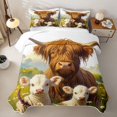 thumbnail image 1 of jejeloiu Farm Animal Sheep Cow Quilt Full For Kids,Cute Daisy Floral Full Bedspread Sets For Girls,3pcs, 1 of 7