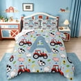 thumbnail image 1 of Catabedysis Farm Animals ABC Print A Full Size Comforter Sets For Boys,Personalized Monogrammed Gifts Bedding Comforter Set,Colorful Stars Reversible,3 Pieces,1 Comforter and 2 Pillowcases, 1 of 7