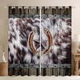 thumbnail image 1 of jejeloiu Farm Cattle Pattern Blackout Curtains Set of 2 (52x84 Each),Retro Horseshoe Cowhide Window Curtains,Rustic Barn Door Curtains and Drapes For Boys Kids,Ultra Soft Home Decor, 1 of 6