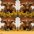 thumbnail image 1 of jejeloiu Farm Highland Cow Fabric by the Yard 2 Yards,Country Sunflower Floral Room Decor Fabric by the Yard,Brown Cowhide Fabric for Sewing,Ultra Soft Home Decor, 1 of 6