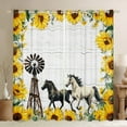 thumbnail image 1 of jejeloiu Farm Horse Curtains and Drapes,Country Floral Sunflower Black Out Curtains,Vintage Old Windmill Curtains Pack of 2 (52x63 Each) For Adults,Breathable Home Decor, 1 of 6