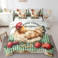 thumbnail image 1 of jejeloiu Farmhouse Chicken Bedding Comforter Set 7 PiecesOil Painting Theme Full Bedding Set,Red Strawberry Fitted Sheet Flat Sheet,Ultra Soft Room Decorative Reversible, 1 of 8