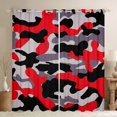 thumbnail image 1 of jejeloiu Farmhouse Rustic Camo Curtains Pack of 2 (42x84 Each),Red Black Camouflage Curtains Blackout For Men Women, 1 of 6