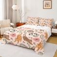thumbnail image 1 of jejeloiu Floral Cat Pattern Queen Sheet Sets Kids,Pink Rustic Flower Bed Set,4pcs, 1 of 6