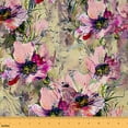 thumbnail image 1 of jejeloiu Flower Floral Fabric by the Yard 1 Yard,Natural Botanical Home Decor Fabric by the Yard,Oil Painting Sewing Fabric For Child,Breathable Home Decor, 1 of 6