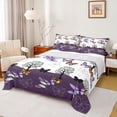 thumbnail image 1 of jejeloiu Flying Animal Butterflies Bed Sheets,Bohemian Exotic Style King Sheets,White Purple Sheet Set For Girls,Breathable Home Decor,4-Piece, 1 of 7