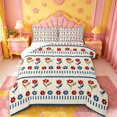 thumbnail image 1 of jejeloiu Folk Floral Full Size Comforter Sets For Girls,Simple Print Bedding Comforter Set,Red Blue Beige,Reversible,3pcs,1 Comforter and 2 Pillowcases, 1 of 7