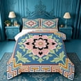 thumbnail image 1 of jejeloiu Folk Floral Queen Comforter Set For Men Women,Retro Print Comforter Sets Queen,Blue Pink Green,Reversible,3 Pieces,1 Comforter and 2 Pillowcases, 1 of 7