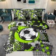 thumbnail image 1 of jejeloiu Football Game 7-Piece Twin Bedding Sets,Soccer Sport Theme Bedding Comforter Set,Green Black Splashing Ink Sheet Sets For Boys Kids,Super Cozy Room Decor Reversible, 1 of 8