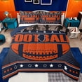 thumbnail image 1 of jejeloiu Football Game Gamer Queen Comforter Set,Orange Black Bedding Comforter Set For Boys Reversible 3 Pieces, 1 of 8