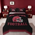 thumbnail image 1 of jejeloiu Football Game Gaming Twin Comforter Sets,Red Rugby Helmet Bedding Set For Ball Lover Reversible 2-Piece, 1 of 8