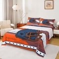 thumbnail image 1 of jejeloiu Football Game Helmet Bed Sheets,Deepblue Orange White King Sheets For Rugby Gamer 4pcs, 1 of 7