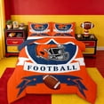 thumbnail image 1 of jejeloiu Football Game Queen Comforter Set,Orange Rugby Helmet Bedding Comforter Set For Man Woman Reversible 3pcs, 1 of 8