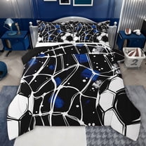 jejeloiu Football Soccer Sport Twin Comforter Sets,Ball Game Gaming Bedding Set For Boys Teens Reversible 2-Piece