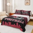 thumbnail image 1 of jejeloiu Football Sport City Twin Sheet Sets,Red Rugby Helmet Bedding For Boys Kids 3 Pieces, 1 of 7