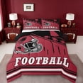 thumbnail image 1 of jejeloiu Football Sport Full Size Comforter Sets,Red Black Bedding Sets For Rugby Gamer Reversible 3 Pieces, 1 of 8